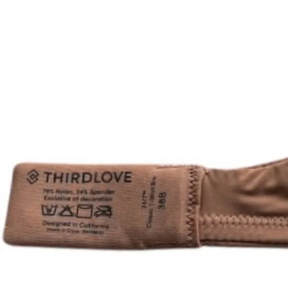 24/7® Classic T-Shirt Bra Mocha Size 38B NWOT Comfortable Slip Proof ThirdLove - Picture 5 of 5